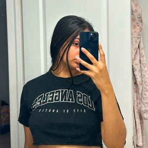 Black Los Angeles crop top from garage